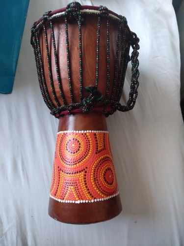 Rope tuned wooden djembe hand - wooden,