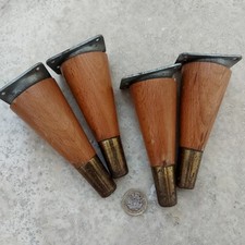 4 SMALL VINTAGE TAPERED WOOD