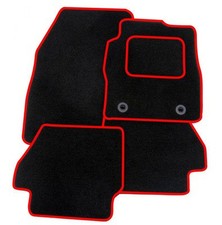FITS TOYOTA AURIS 2013 ONWARDS TAILORED BLACK CAR MATS WITH RED TRIM