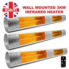 3x 3KW Outdoor Electric Patio Heater Wall Mounted Infrared Water-resistant