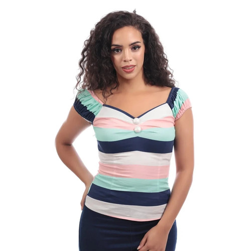 Collectif dolores navy top - navy,