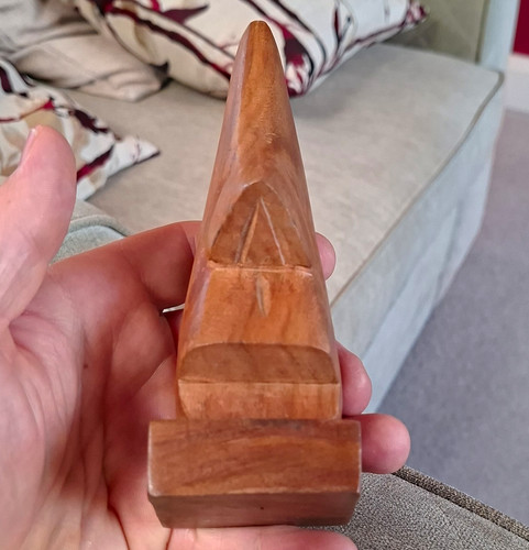 Brown wooden door wedge stop - door,