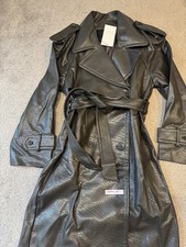 Zara Faux Khaki Leather Trench Coat New Viral Size XSmall-Small