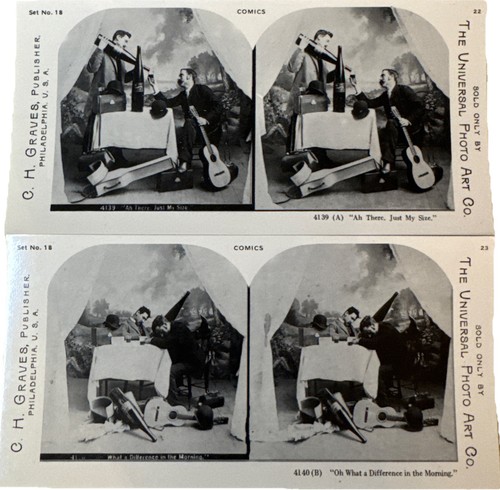 Vintage comic stereoview cards - vintage,