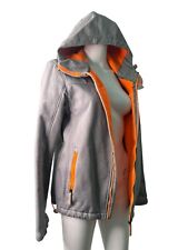 Super Dry WindTrekker Jacket Coat Size M Women Grey Hooded Zip Up Front Pockets*