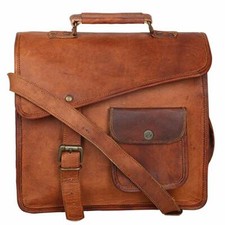 13" Leather Vintage Messenger Shoulder Men Satchel S Laptop School Briefcase