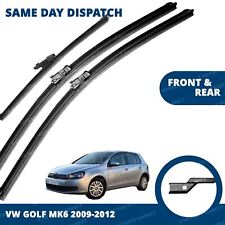 Front/Rear Windscreen 24" 19" 11" Wiper Blades for VW Golf mk6 2008-2012