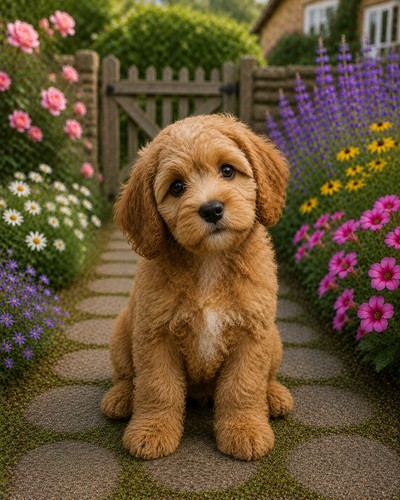 Cockerpoo puppy dog - dog, art