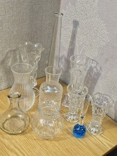 Job Lot Bundle of 10 Assorted Glass Vases