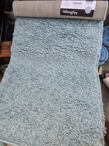 Blue shaggy rug 60x110cm - rug,