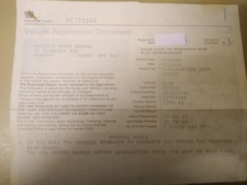 OLD REGISTRATION LOGBOOK FOR 1971 TRIUMPH HERALD 13/60 AND MOT DATED 1981.