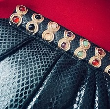 JUDITH LEIBER BLACK SNAKESKIN