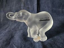 RARE Lalique Crystal Glass "Timori" Baby Elephant SIGNED Figurine Frosted