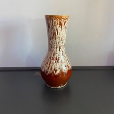 Large Vintage Vase 1970'S Melba Ware Brown Ceramic Drip Glaze 1970's MCM 22cm