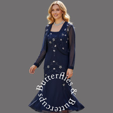 Chesca Size 18 Navy Beaded