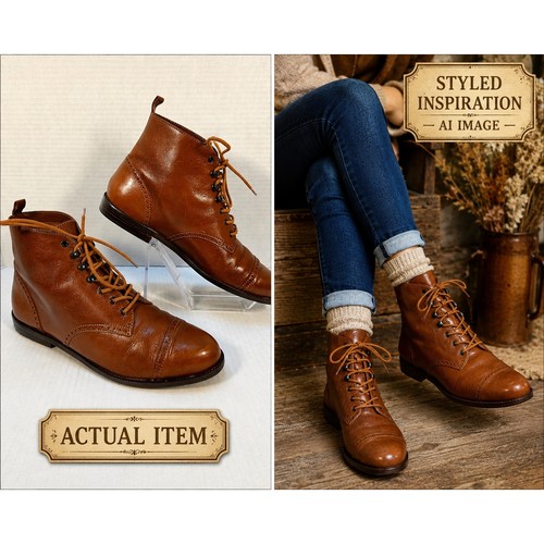 West vtg leather lace up - 9,