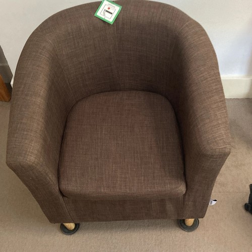 Brown fabric tub - brown,