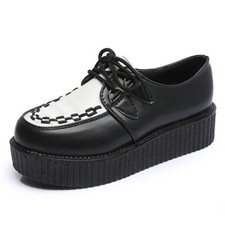 Women s Goth Punk Platform Women Flat Creepers Shoes UK 5