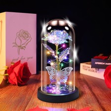 Light Up Flower Rose in Glass