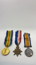 WW1 Medal Trio 1914-15 Star War & Victory Medals–Pte N.R. Green R.W. Fusiliers