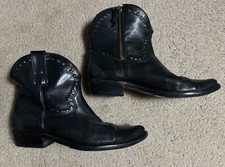 Vintage GOLDEN GOOSE Western COWBOY ANKLE BOOTS 'Side-Zip' SIZE EU 40, US 10
