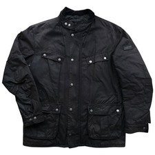 Barbour Mens International Duke TR Wax Black Biker Quilted Country Jacket XL