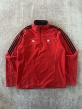 Adidas Team Canada Olympics 1/4 Zip Fleece Red Back Spellout Men's Large