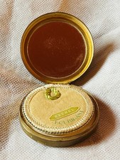 Vintage 1940’s  Houbigant Art Deco Small Powder Compact Mirror & Powder & Puff 