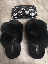 Size 4 Jeff Banks Slippers.. Free Nightmare Before Christmas Satin Eyemask...