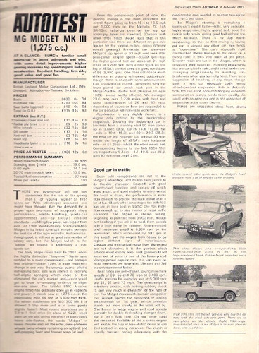 Midget mkiii 1275cc road - mg,