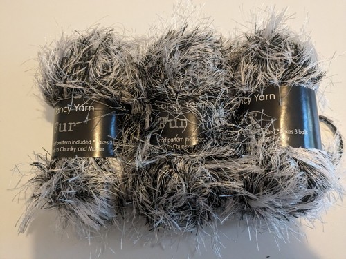 150g fancy yarn fur black - –,