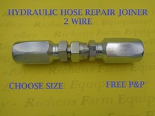 Hydraulic Reusable Hose Fitting/Insert, Repair Joiner, For 2 Wire Hose. Free p&p