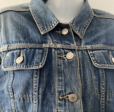 VINTAGE C&A CLOCKWORK DENIM  JACKET With UNION JACK On The Back SIZE S