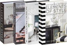 4 Pack Decorative Faux Books Set for Home Aesthetic - Luyseyha Fake Hollow Book