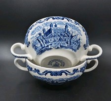 Pair Of Enoch Wedgwood Tunstall Double-Handled Soup Bowls Royal Homes Of Britain