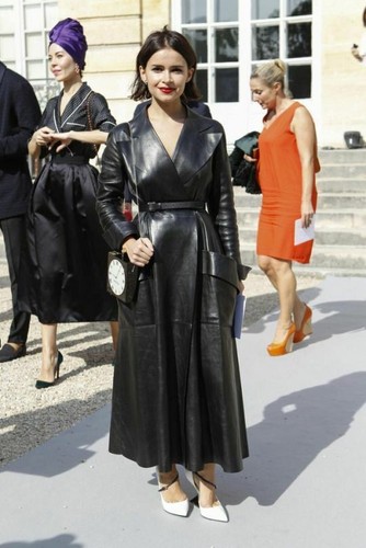 Women black leather - leather, trench