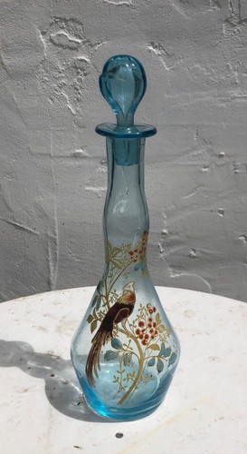 Antique blue glass enamel - blue,