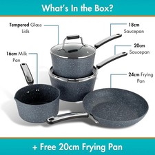 Scoville Expert Neverstick+ 4+1 Piece Cookware Set - Non-Stick Pans Set, 16cm