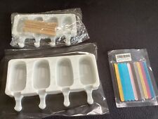 1x Ice Cream Mould Large  and 1x Ice Cream Mould small plus lolly sticks.