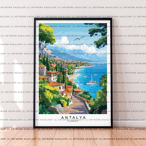 Antalya art illustration print - antalya,