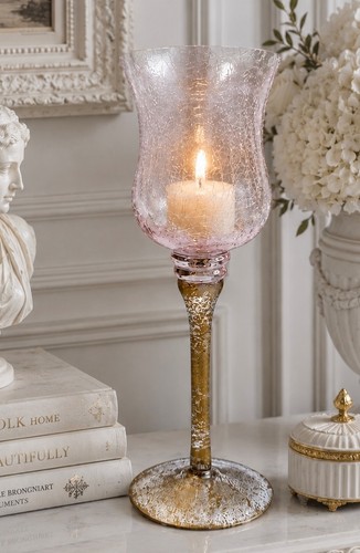 Vintage pink crackle glass - vintage,
