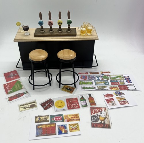 Dolls house pub bar stools - pub,