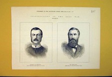 Original Old Antique Print 1879 Zulu War Colonel Pearson John Dunn Ekowe Force