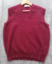 Pringle Golf Vintage Pure Wool Sweater Vest Red Jumper XL (measures as Large)