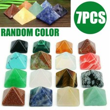 Set of 7pcs Chakra Pyramid Stone Crystal Natural Healing Wicca Spirituality Gift