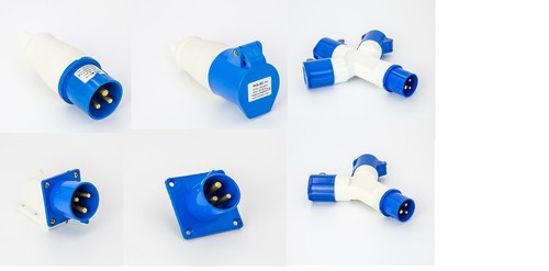 240v ip44 16a pin - pin, blue