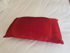 Red / Burgundy satin feel pleated rectangular cushion cover and pad -Dunelm VGC