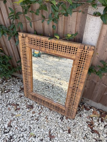 Vintage rattan wall - rattan, mirror
