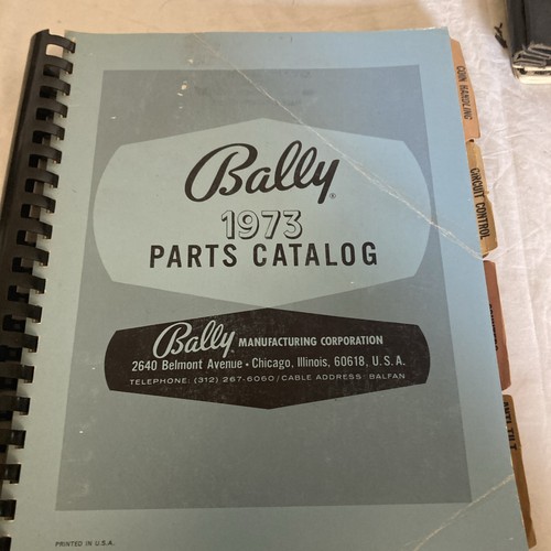 Bally 1973 parts catalogue - bally, -parts
