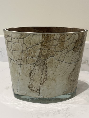 Heavy art glass vase crackle - heavy,